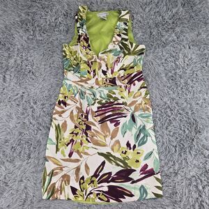 Madison Leigh Womens 12 Multicolor‎ Floral Sleeveless Knee Length Sheath Dress